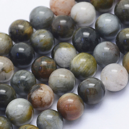 Natural Hawk's Eye Beads Strands G-L478-01-8mm-1