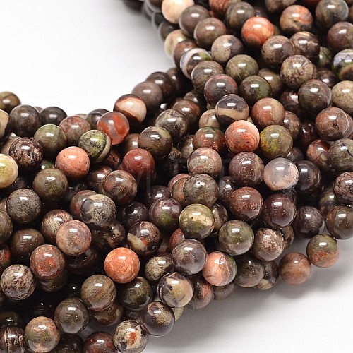 Natural Rainforest Agate Round Bead Strands X-G-P075-45-6mm-1