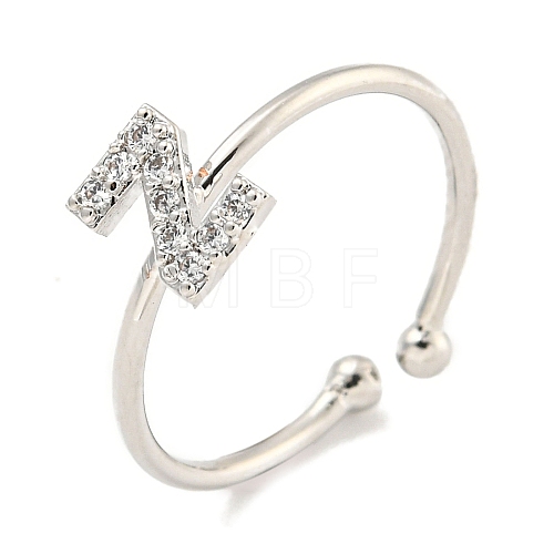 Rack Plating Brass Open Cuff Rings for Women RJEW-F162-02P-Z-1