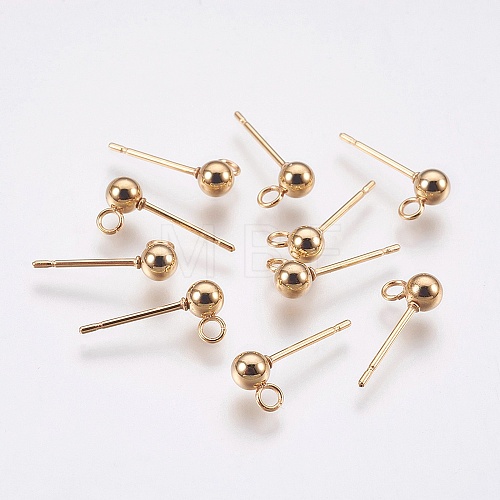 Ion Plating(IP) 304 Stainless Steel Ball Stud Earring Post STAS-H410-10G-1