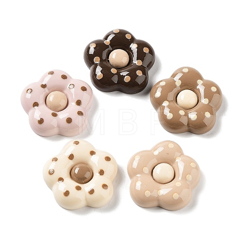 Opaque Resin Cabochons RESI-G085-04-1