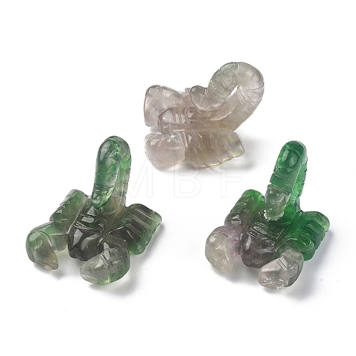 Natural Fluorite Carved Healing Scorpion Figurines DJEW-M008-01D-1