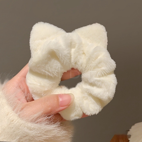 Cat Ear Plush Fabric Hair Ties PW-WGCD194-04-1