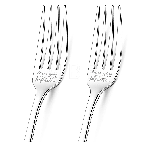 Globleland 1 Set 2Pcs 304 Stainless Steel Fork AJEW-GL0001-19-059-1