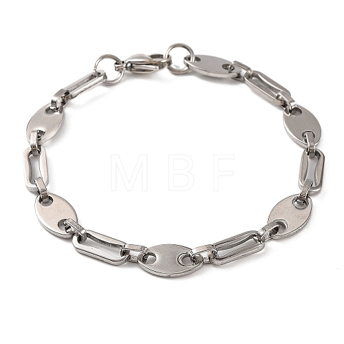 304 Stainless Steel Coffee Bean Chain Bracelets BJEW-B078-91P-1