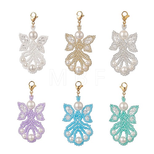 Angel Glass Pendants Decorations HJEW-MZ00006-1