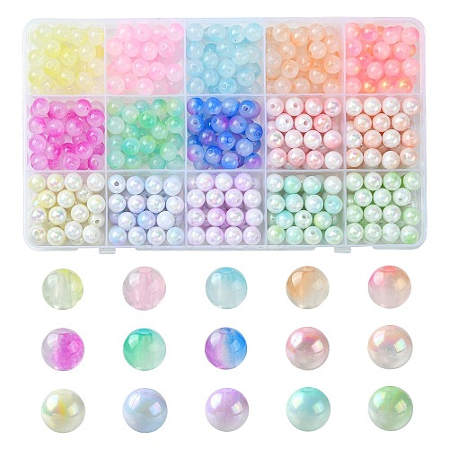 Transparent & Two Tone Opaque Acrylic Beads SACR-FS0001-24-1