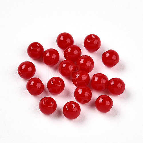 Opaque Solid Color Glass Beads GLAA-N007-4mm-A08-1