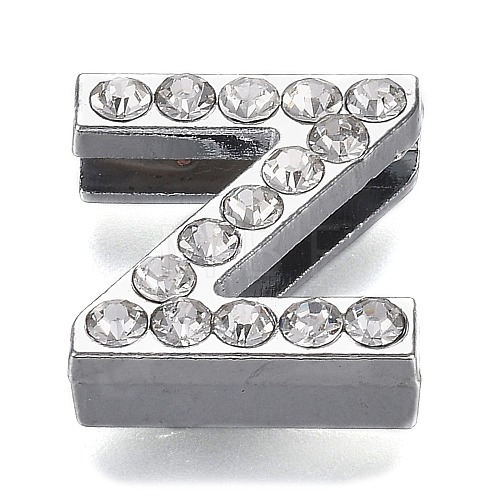 Alloy Letter Slide Charms RB-F034-01Z-P-RS-1