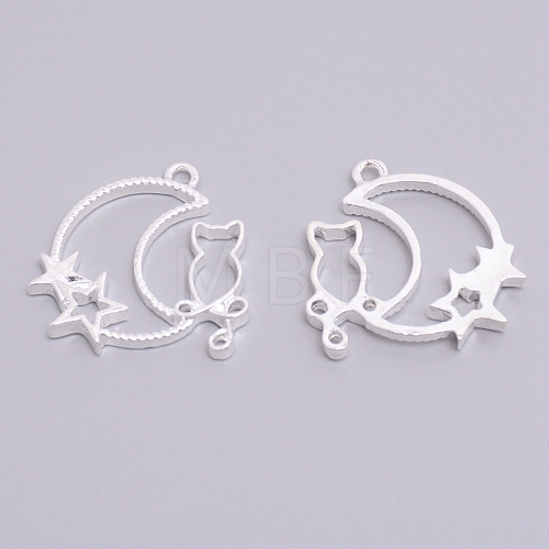 Alloy Open Back Bezel Pendants PALLOY-WH0072-89S-RS-1