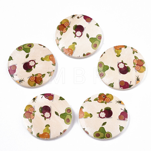 Fruit Seris Printed Wood Pendants WOOD-S045-103A-06-1