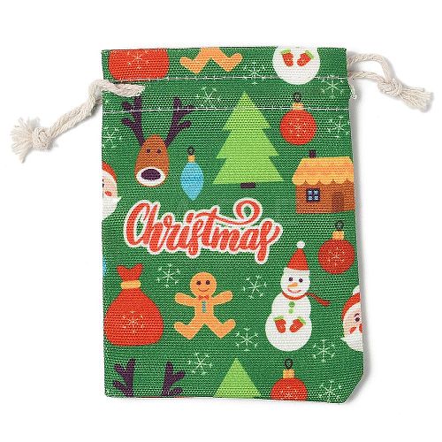 Christmas Theme Cloth Printed Storage Bags ABAG-F010-02A-02-1