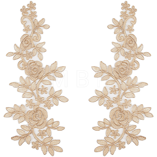 Flower Polyester Embroidery Lace Appliques DIY-WH20011-03D-1