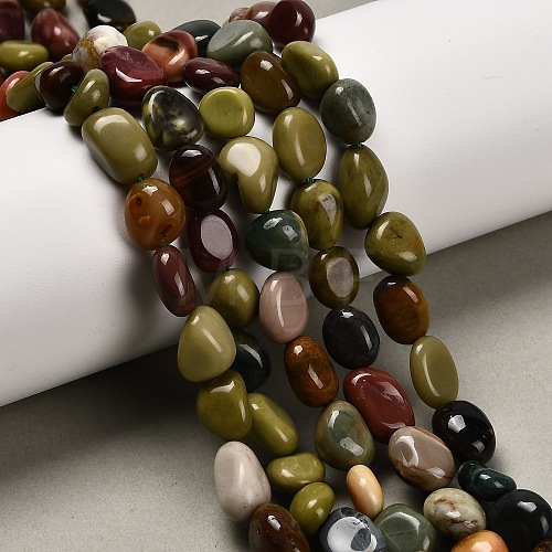 Natural Ocean Jasper Beads Strands G-P568-C07-01-1