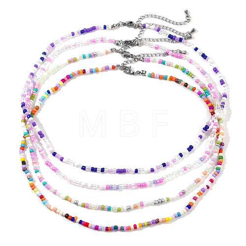 Colorful Beaded Necklace Set for Women JC2863-4-1