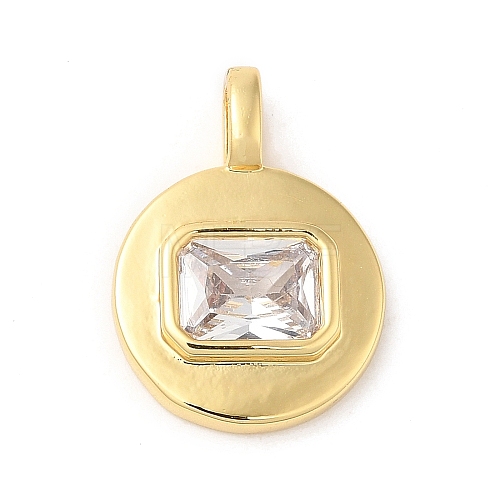 Brass with Cubic Zirconia Pendants KK-K339-01G-02-1