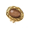 Oval Synthetic Goldstone Finger Rings RJEW-M063-01G-19-2