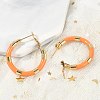 PVD Vacuum Plating 201 Stainless Steel Enamel Hoop Earrings for Women EJEW-B016-33H-3