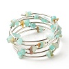 5-Loop Natural Amazonite Chip Beaded Wrap Bracelets for Women BJEW-JB01517-06-1