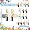 11Pcs Evil Eye Theme Alloy Enamel & Faux Suede Tassel Pendant Decorations HJEW-NB00337-2