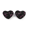 Heart Shaped Polymer Clay Rhinestone Beads CLAY-NH0002-01C-1