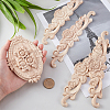 5Pcs Rubber Wood Carved Onlay Applique Craft WOOD-FH0001-85-4