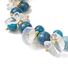 Brass & Natural & Synthetic Mixed Gemstone Chip & Round Beads Bracelets for Women BJEW-JB13151-02-3