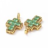 Brass Micro Pave Clear Cubic Zirconia Pendants ZIRC-F135-24G-03A-3