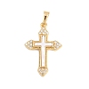 Brass Micro Pave Clear Cubic Zirconia Pendants KK-H273-37A-G-1