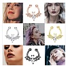 316L Stainless Steel Clear Cubic Zirconia Halloween Bat Clip-on Nose Septum Rings WG4B0C3-01-1