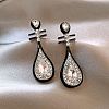 Alloy Enamel & Crystal Rhinestone Clip-on Earrings EJEW-G466-08P-1