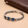 Brass Pave Cubic Zirconia Wheat Chain Bracelets for Women FS-WGA053A-03-1