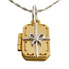 Two Tone Brass Openable Gift Box Photo Locket Pendant Necklaces for Women FS-WG75460-01-2