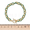 304 Stainless Steel Enamel Cable Chain Bracelets for Women BJEW-JB13595-4