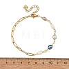 Natural Pearl Two Sides Polished Beaded Chain Bracelets with 304 Stainless Steel Paperclip Chains BJEW-JB14234-03-4