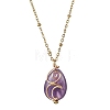 Natural Mixed Gemstone with Brass Pendant Necklaces NJEW-JN04679-3