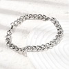 Hammered 201 Stainless Steel Cuban Link Chains Bracelets for Women Men STAS-T077-17P-1