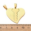 Valentine's Day 201 Stainless Steel Split Pendants STAS-F368-09G-3