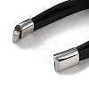 Men's Black PU Leather Cord Multi-Strand Bracelets BJEW-K243-01AS-4