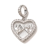 Brass Micro Pave Clear Cubic Zirconia European Dangle Charm CU-CBA9AB3-34P-1