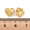 Heart Brass Micro Pave Clear Cubic Zirconia Beads KK-K340-43G-3