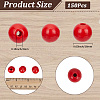 Spray Painted Round Natural Schima Wood Beads WOOD-PA0001-81C-01-2
