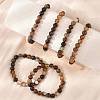 Natural Striped Agate/Banded Agate Beaded Stretch Bracelets BJEW-Q692-03I-3