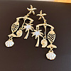 304 Stainless Steel Enamel Chandelier Earrings WG9D029-01-1