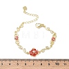 Brass Micro Pave Clear Cubic Zirconia Link Chain Bracelets for Women BJEW-C156-05G-5