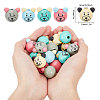 Globleland 40Pcs 5 Colors Wood European Beads WOOD-GL0001-14-2