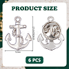 6Pcs Alloy Lapel Pin Backs JEWB-DC0001-23P-2