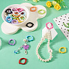 28Pcs 14 Colors Baking Paint Zinc Alloy Spring Gate Rings FIND-TA0010-21-7