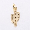 Brass Micro Pave Cubic Zirconia Charms X-ZIRC-E135-34G-2