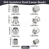 40Pcs 5 Styles 201 & 304 Stainless Steel European Beads STAS-BBC0001-98-2